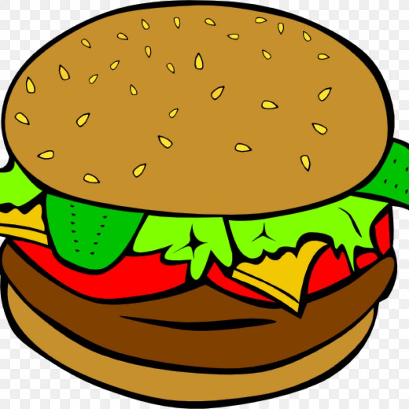Hamburger Cheeseburger French Fries Hot Dog Clip Art, PNG, 1024x1024px, Hamburger, Artwork, Barbecue, Cheeseburger, Fast Food Download Free