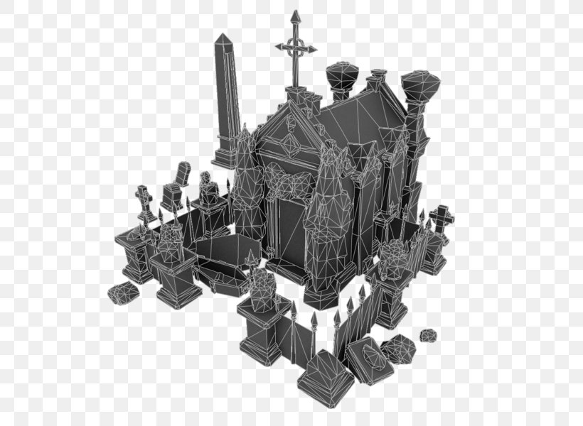 Low Poly Cemetery 3D Modeling Headstone 3D Computer Graphics, PNG, 600x600px, 3d Computer Graphics, 3d Modeling, Low Poly, Art, Black And White Download Free