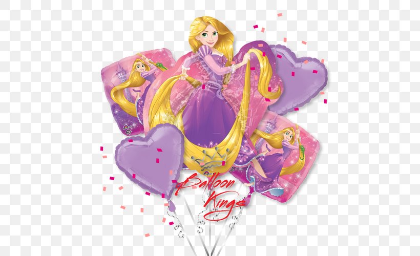 Balloon Rapunzel Gift Birthday Flower Bouquet, PNG, 500x500px, Balloon, Balloon Kings, Barbie, Birthday, Character Download Free