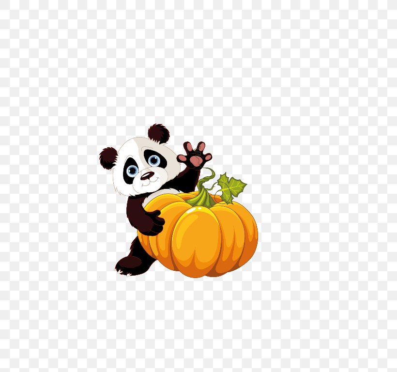 Giant Panda Pumpkin Clip Art, PNG, 643x768px, Giant Panda, Carnivoran, Cucurbita Maxima, Drawing, Food Download Free