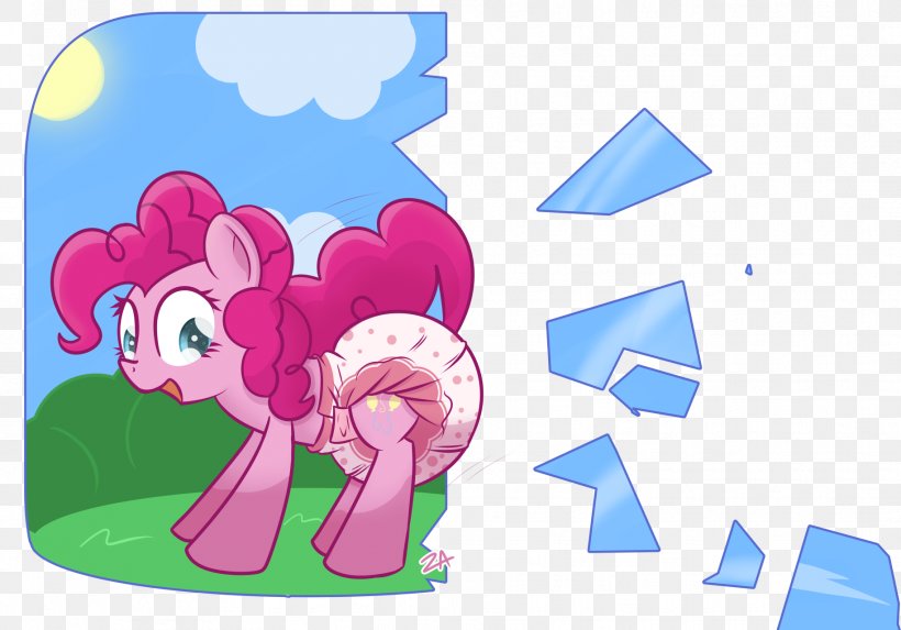 Pinkie Pie Horse Fourth Wall Diaper, PNG, 1829x1280px, Watercolor, Cartoon, Flower, Frame, Heart Download Free