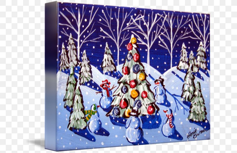 Christmas Tree Work Of Art Christmas Day Painting, PNG, 650x528px, Christmas Tree, Art, Artist, Blue, Christmas Download Free
