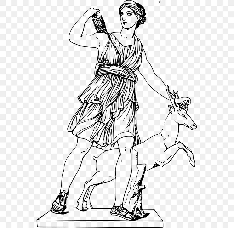 Artemis Greek Mythology Clip Art, PNG, 563x800px, Watercolor, Cartoon, Flower, Frame, Heart Download Free