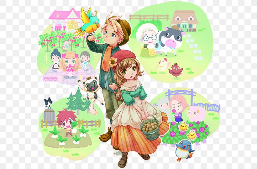 Story Of Seasons: Trio Of Towns Rune Factory: A Fantasy Harvest Moon Harvest Moon: The Tale Of Two Towns, PNG, 592x539px, Story Of Seasons, Art, Cartoon, Fictional Character, Game Download Free