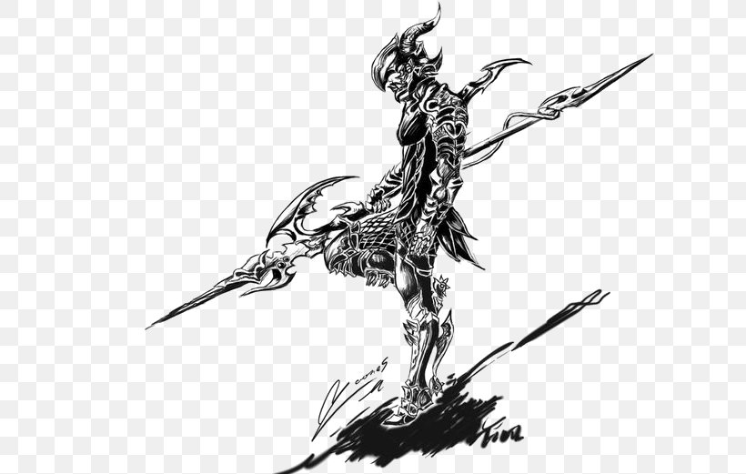 Final Fantasy XIV Final Fantasy VI Sketch Weapon Dragoon, PNG, 736x521px, Final Fantasy Xiv, Art, Artwork, Black And White, Black Mages Download Free