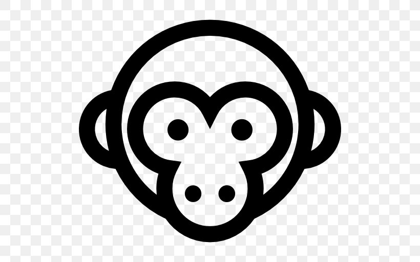 Monkey Primate Clip Art, PNG, 512x512px, Monkey, Animal, Black And White, Face, Head Download Free