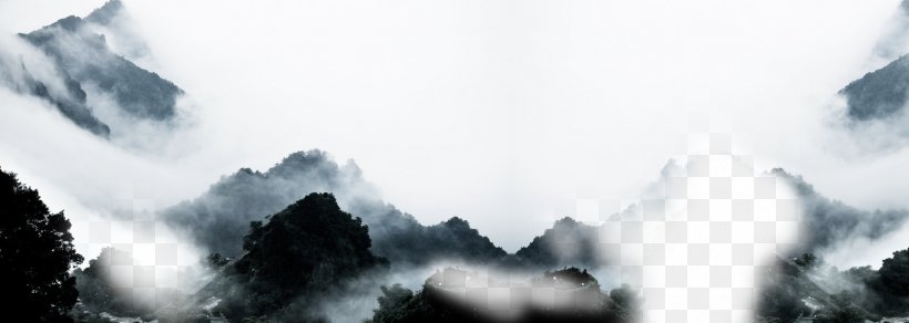 Mountain Ink Wash Painting Icon, PNG, 1914x683px, Mountain, Black And White, Chinoiserie, Geological Phenomenon, Glacial Landform Download Free