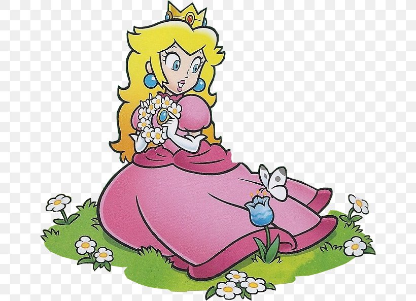 Super Princess Peach Luigi Rosalina Mario, PNG, 662x593px, Princess Peach, Art, Artwork, Fictional Character, Flower Download Free