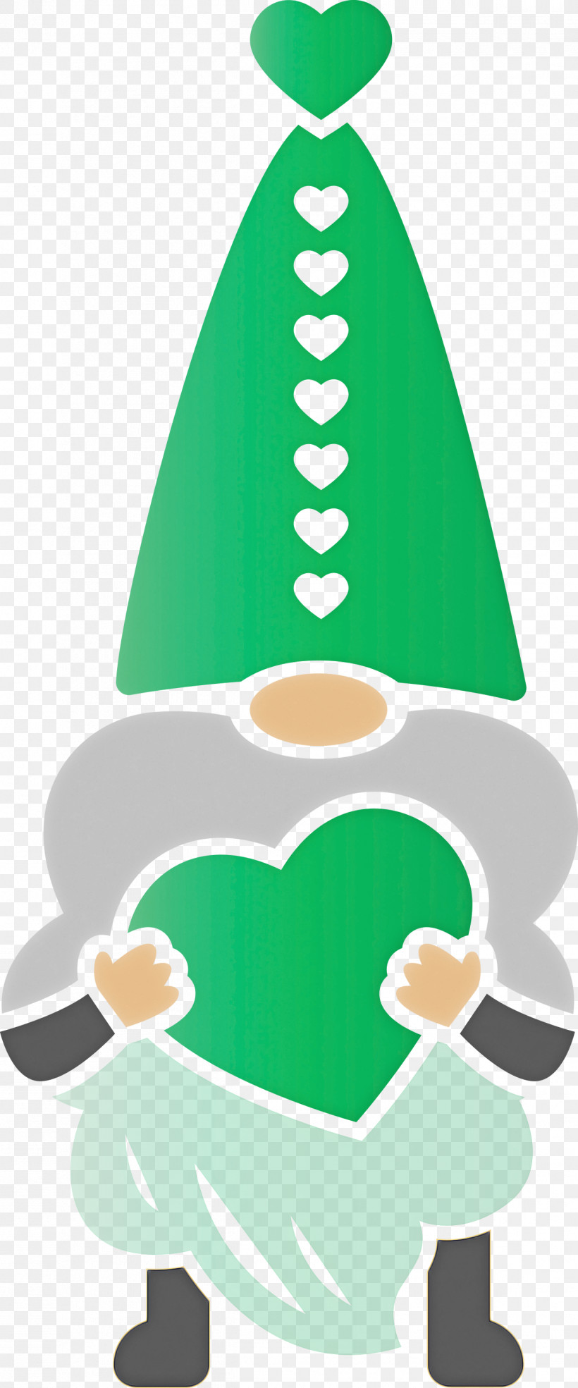 Gnome Loving Red Heart, PNG, 1249x3000px, Gnome, Christmas Tree, Green, Loving, Red Heart Download Free