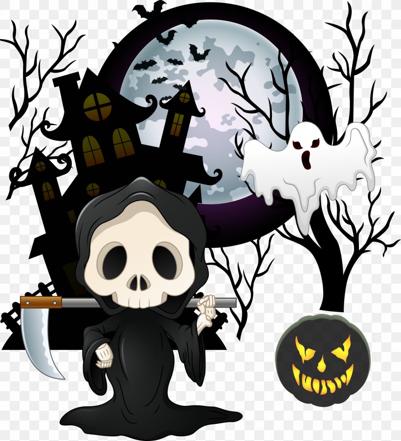 Halloween Cartoon Skeleton Ghost, PNG, 1687x1857px, Death, Cartoon, Clip Art, Costume, Drawing Download Free