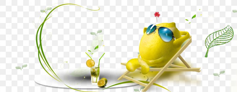 Lemon Q-version, PNG, 1280x500px, Lemon, Advertising, Cartoon, Designer, Flower Download Free