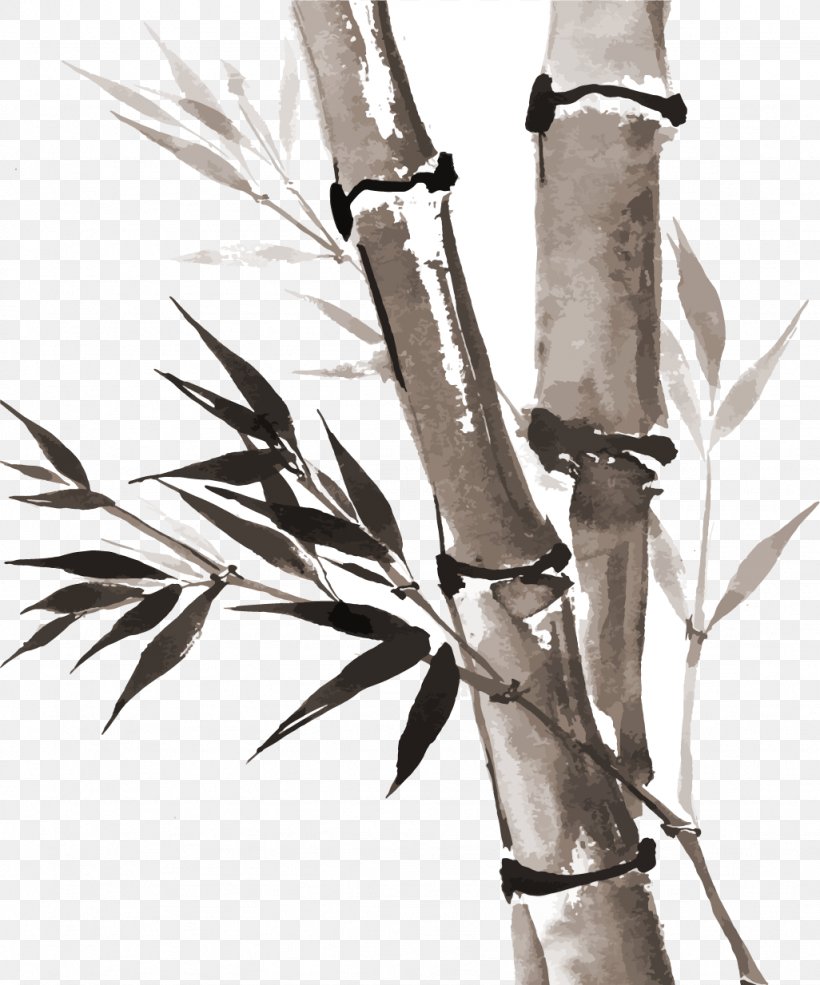 Ink Wash Painting Drawing Bamboo Inkstick, PNG, 1026x1233px, Ink Wash Painting, Art, Bamboo, Bamboo Painting, Black And White Download Free