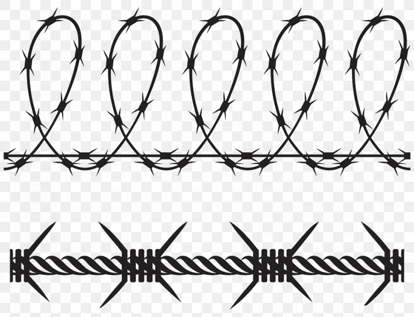 Barbed Wire Barbed Tape, PNG, 966x740px, Barbed Wire, Black And White, Cutting, Fence, Graphic Arts Download Free