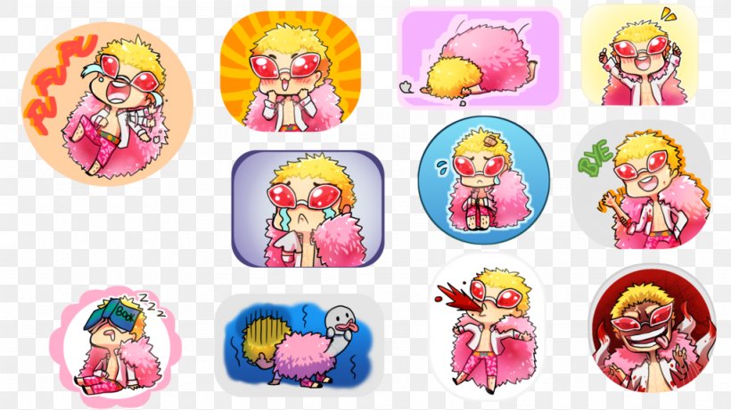 Donquixote Doflamingo One Piece Sticker Toy Emoji, PNG, 1024x576px, Donquixote Doflamingo, Deviantart, Drawing, Emoji, Logo Download Free