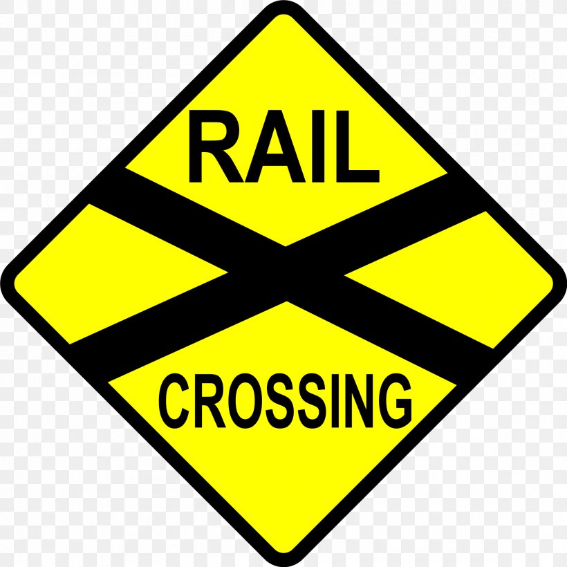 Rail Transport Train Level Crossing Traffic Sign Crossbuck, PNG, 2400x2400px, Rail Transport, Area, Brand, Crossbuck, Intersection Download Free