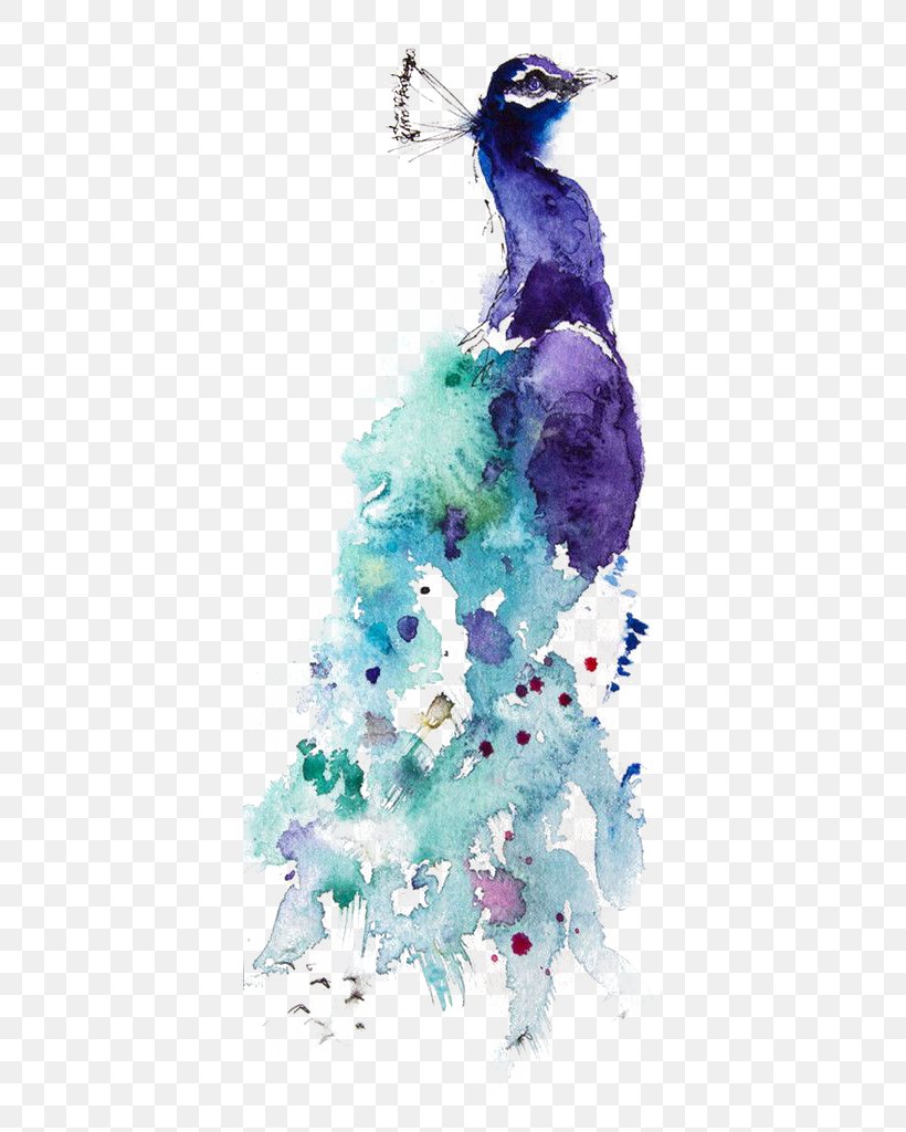 Watercolor Painting Peafowl Drawing Art, PNG, 379x1024px, Watercolor Painting, Art, Art Museum, Arts, Beak Download Free