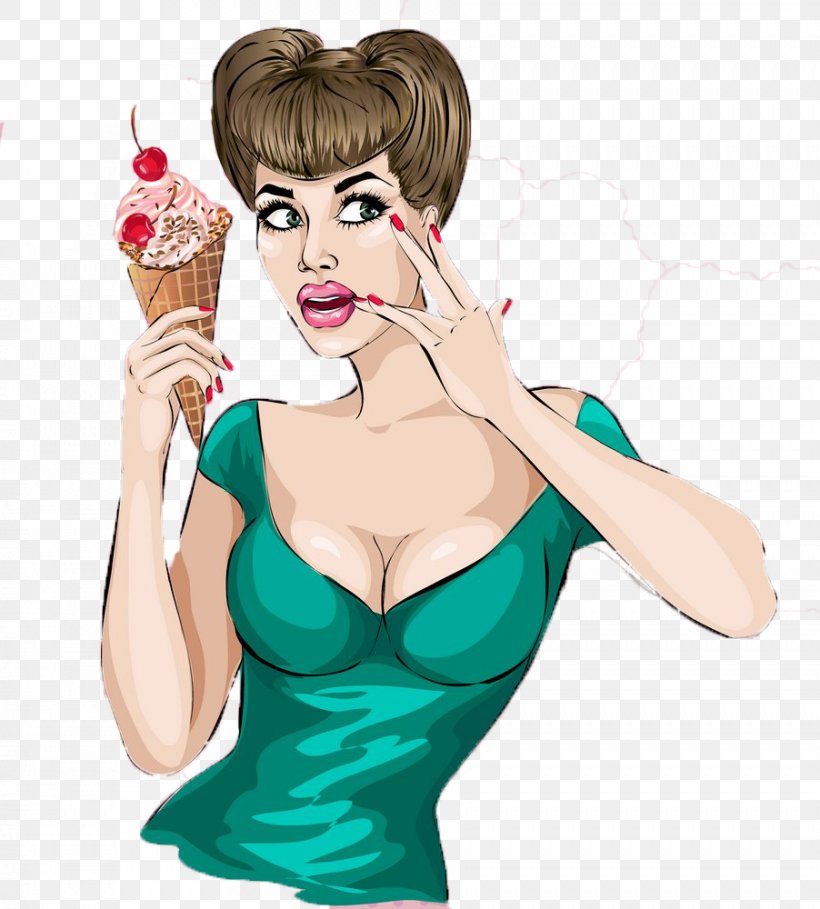 Ice Cream Woman Illustration, PNG, 902x1000px, Watercolor, Cartoon, Flower, Frame, Heart Download Free