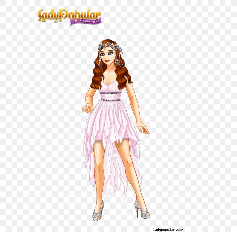 Lady Popular Fashion Pajamas Costume Game, PNG, 600x800px, Lady Popular, Barbie, Brown Hair, Cartoon, Clothing Download Free