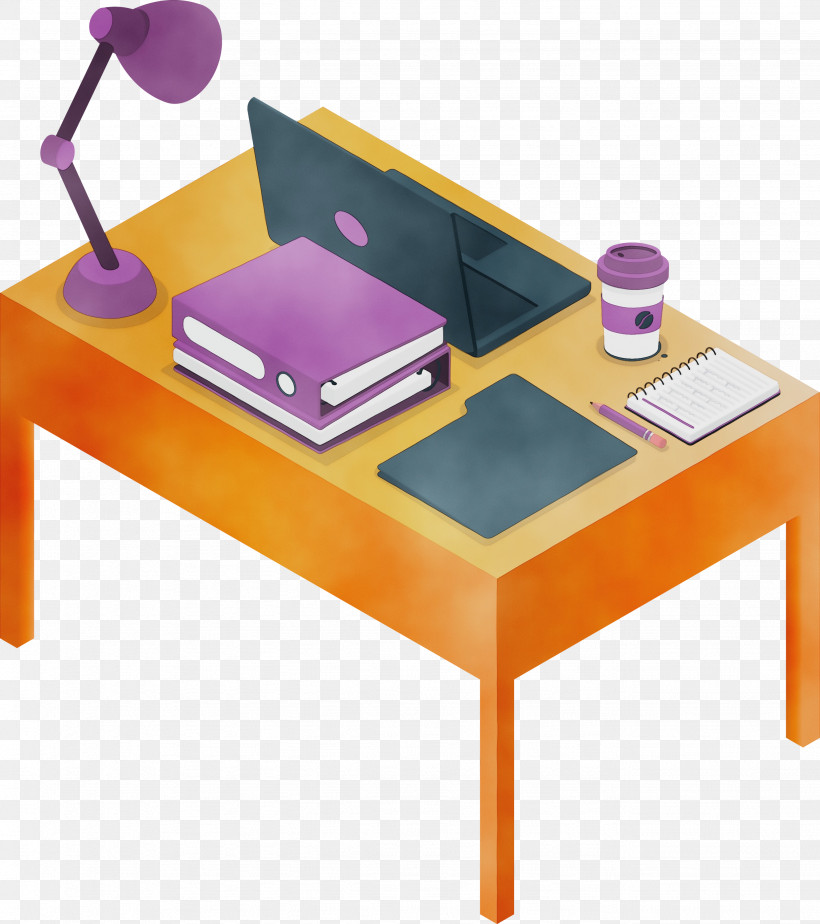 Angle Purple Desk Table, PNG, 2661x3000px, Watercolor, Angle, Desk, Paint, Purple Download Free