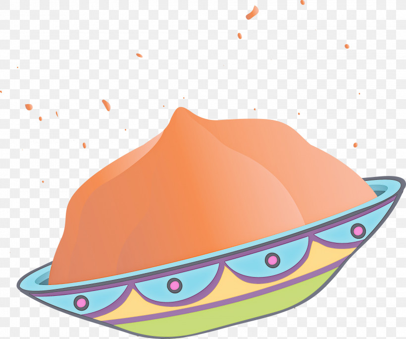 Happy Holi, PNG, 3000x2504px, Happy Holi, Cartoon, Hat, Headgear, Orange Download Free