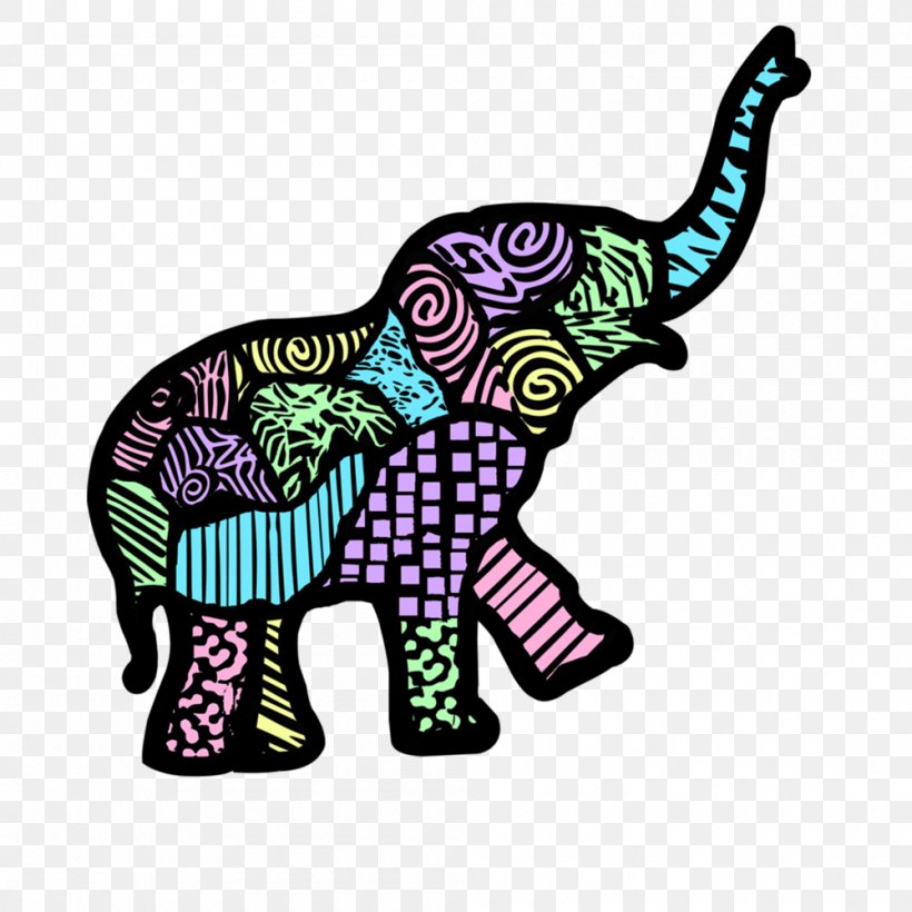 Indian Elephant African Elephant Desktop Wallpaper Drawing, PNG, 1000x1000px, Indian Elephant, African Elephant, Art, Asian Elephant, Creative Arts Download Free