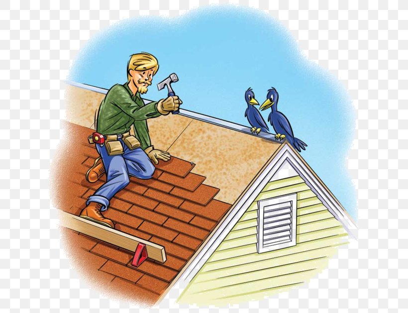 Roof Shingle Environmentally Friendly Roofer Metal Roof, PNG, 640x629px, Roof Shingle, Asphalt Shingle, Building, Building Materials, Cartoon Download Free