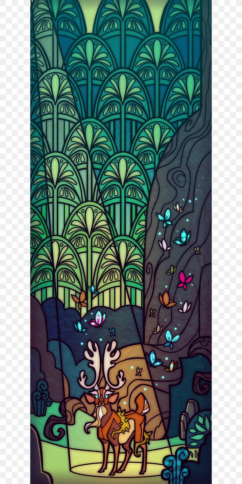 Stained Glass DeviantArt, PNG, 1024x2048px, Watercolor, Cartoon, Flower, Frame, Heart Download Free