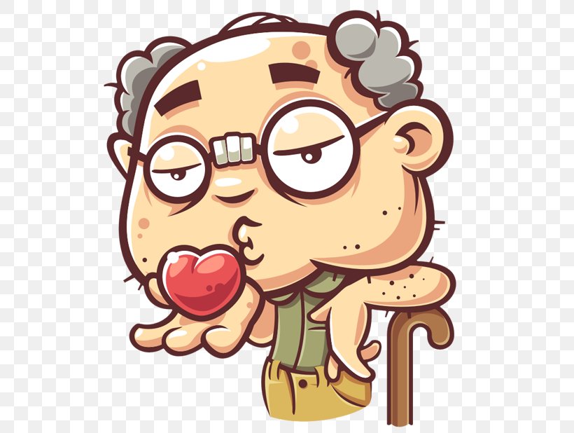 Sticker Telegram Grandfather Nose Clip Art, PNG, 618x618px, Watercolor, Cartoon, Flower, Frame, Heart Download Free