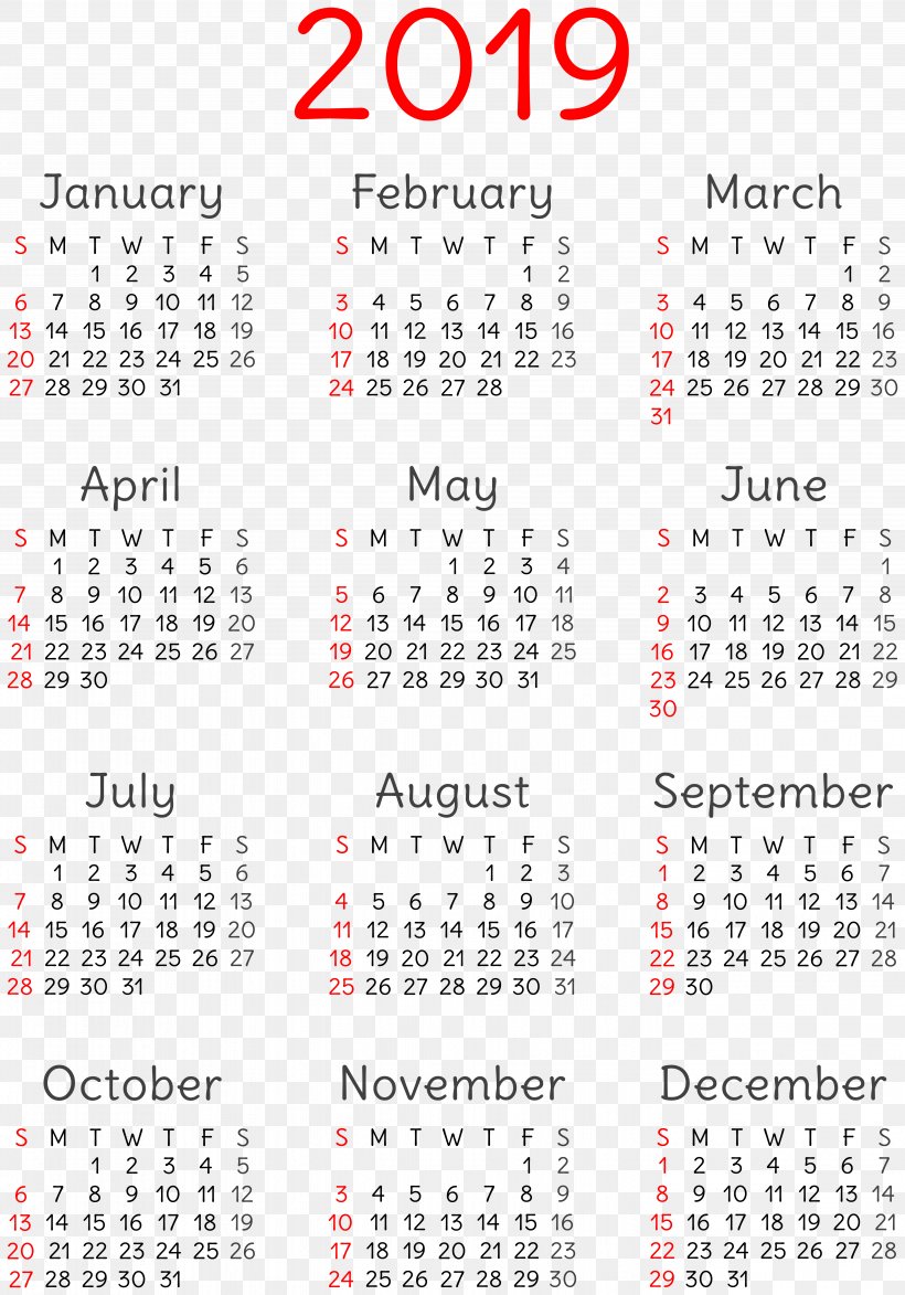 Vector Graphics Calendar Image Clip Art, PNG, 5589x8000px, 2018, 2019, Calendar, Area, Month Download Free