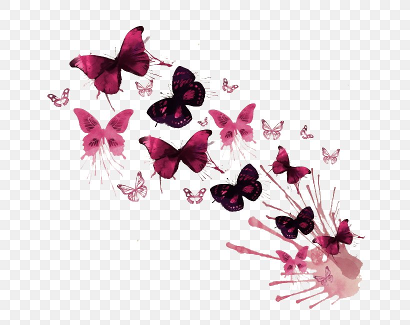 Butterfly Watercolor Painting Work Of Art, PNG, 650x650px, Butterfly, Abstract Art, Art, Blossom, Canvas Download Free