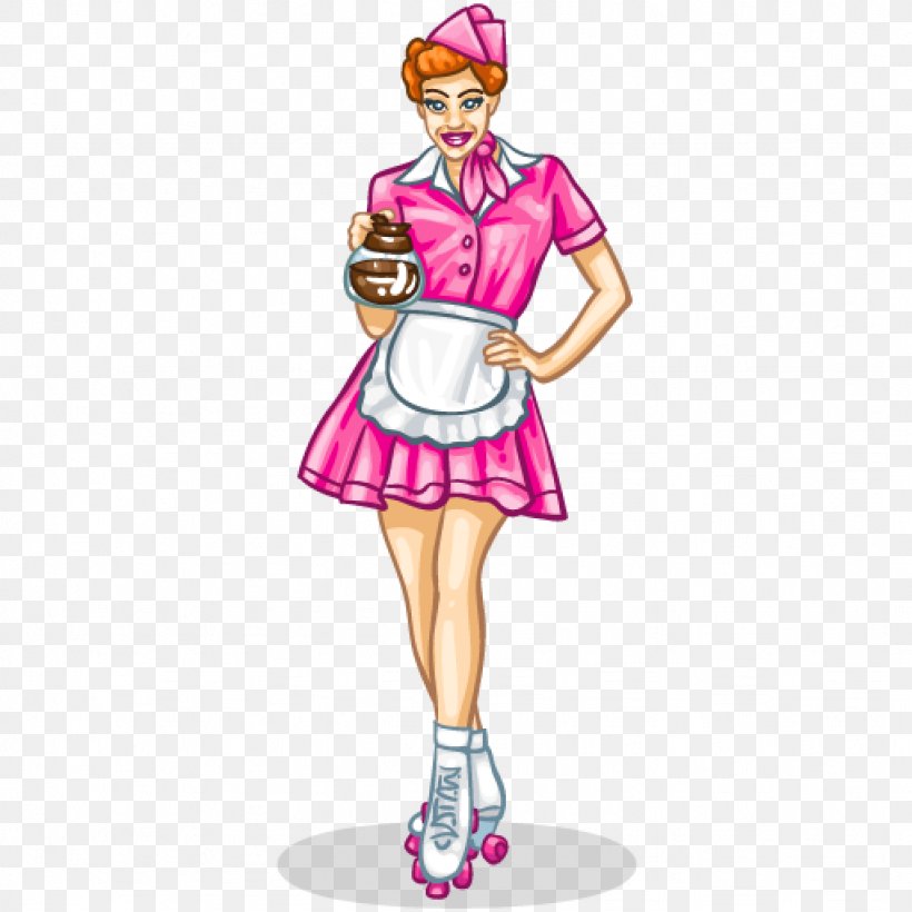 Diner 1950s Milkshake Waiter Roller Skates, PNG, 1024x1024px, Diner, Art, Clothing, Costume, Costume Design Download Free