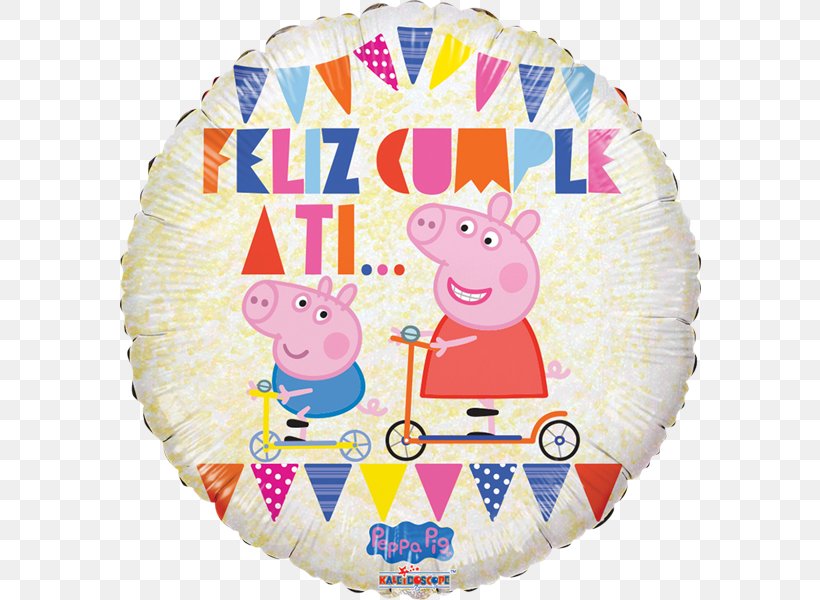 Toy Balloon George Pig Birthday Party, PNG, 600x600px, Balloon, Area, Baby Toys, Birthday, Bopet Download Free