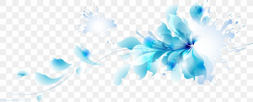 Blue Flower, PNG, 1962x799px, Blue, Aqua, Azure, Blue Flower, Designer Download Free