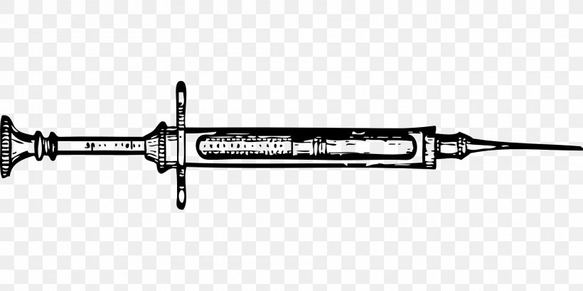 Hypodermic Needle Syringe Injection Clip Art, PNG, 1920x960px, Hypodermic Needle, Auto Part, Becton Dickinson, Black And White, Blood Test Download Free