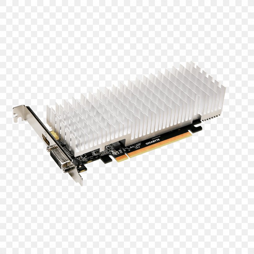Graphics Cards & Video Adapters NVIDIA GeForce GT 1030 GDDR5 SDRAM Gigabyte Technology, PNG, 1000x1000px, 64bit Computing, Graphics Cards Video Adapters, Bus, Computer Hardware, Electronic Component Download Free