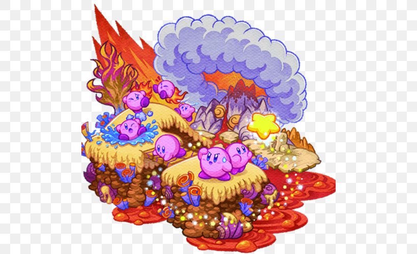 Kirby Mass Attack Kirby's Dream Land 2 Kirby Super Star Ultra, PNG, 500x500px, Kirby Mass Attack, Art, Fictional Character, Flower, Food Download Free
