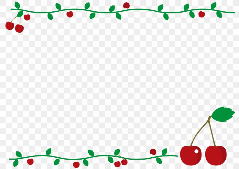 Cute Cherry Frame., PNG, 842x595px, Floral Design, Area, Branch, Cherry, Christmas Download Free