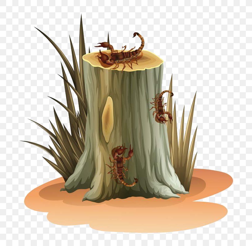 Euclidean Vector Tree Stump Clip Art, PNG, 781x800px, Scorpion, Felling, Flower, Illustration, Royalty Free Download Free