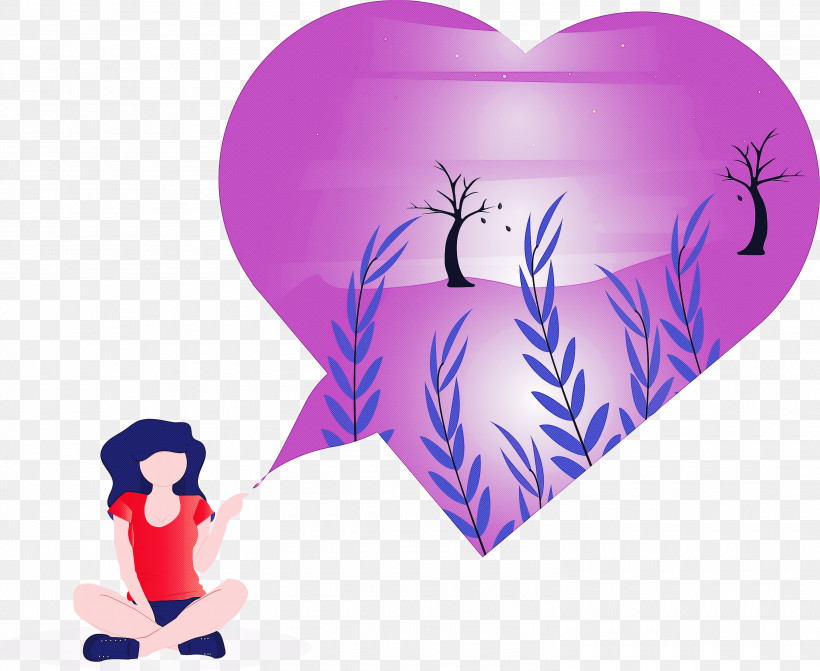 Heart Purple Violet Love, PNG, 3000x2456px, Heart, Abstract, Cartoon, Girl, Love Download Free