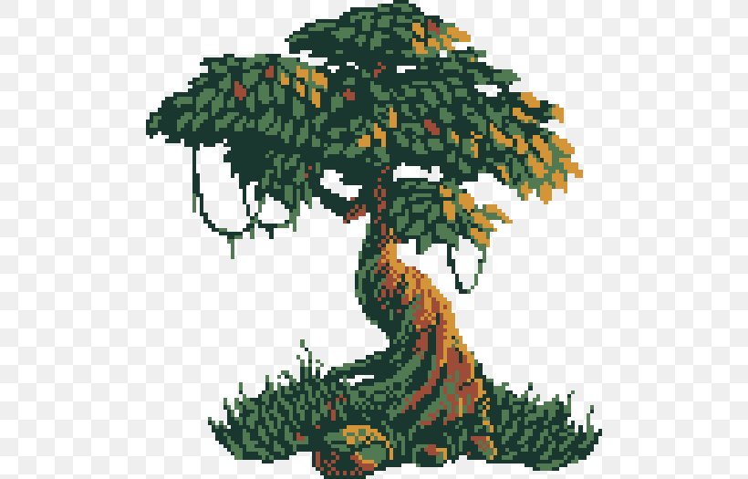 Tree Pixel Art Shrub Evergreen, PNG, 500x525px, Tree, Art, Biome, Bit, Blog Download Free