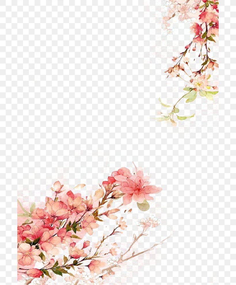 Watercolor Painting Chinese Painting Drawing Illustration, PNG, 700x988px, Watercolor Flowers, Blossom, Brian Balmages, Cherry Blossom, Chinese Painting Download Free