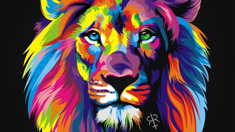 Lion Art Painting Canvas Wallpaper, PNG, 1920x1080px, Lion, Abstract Art, Art, Artist, Big Cats Download Free