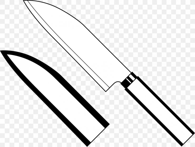 Chef's Knife Kitchen Knives Butcher Knife Clip Art, PNG, 841x634px, Knife, Area, Black And White, Blade, Butcher Knife Download Free