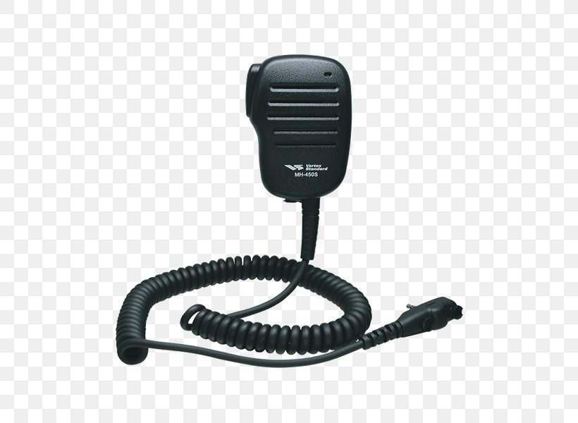 Vertex MH-450S Remote Speaker Microphone With Standard Single Pin Handheld Two-Way Radios, PNG, 600x600px, Microphone, Aerials, Audio, Audio Equipment, Communication Accessory Download Free