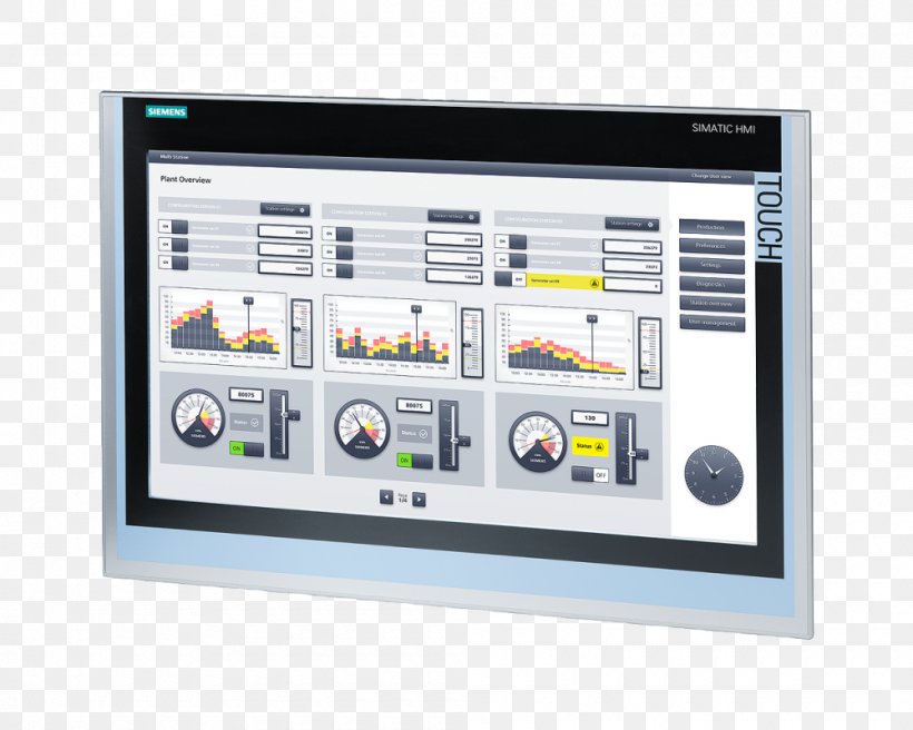 SIMATIC User Interface Programmable Logic Controllers Automation, PNG, 1000x800px, Simatic, Automation, Computer Monitors, Display Device, Electronics Download Free