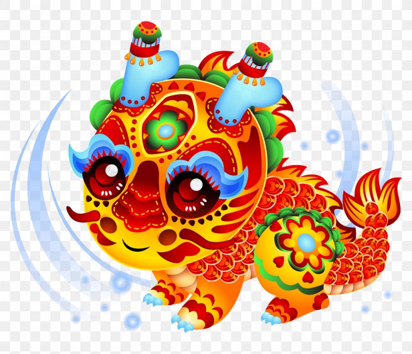 Lion Dance Cartoon Chinese New Year Illustration, PNG, 1024x881px, Lion Dance, Animation, Art, Cartoon, Chinese Dragon Download Free