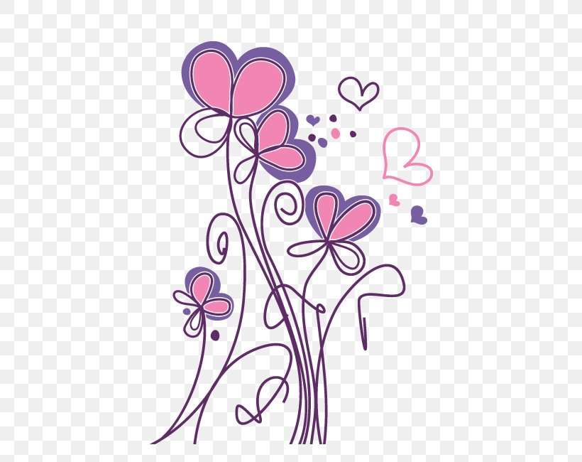Flower Drawing Floral Design Wall, PNG, 650x650px, Watercolor, Cartoon, Flower, Frame, Heart Download Free
