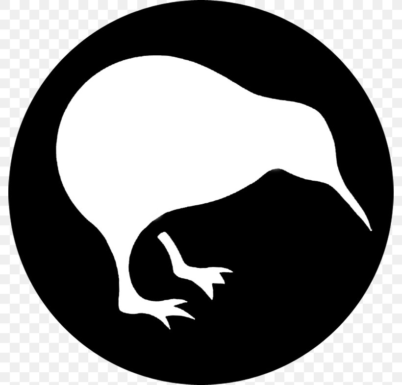 Bird New Zealand Kiwi Beak, PNG, 786x786px, Bird, Artwork, Beak, Black And White, Flag Of New Zealand Download Free