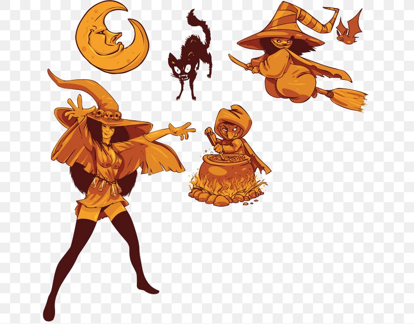 Witchcraft Halloween Illustration, PNG, 650x641px, Witchcraft, Art, Cartoon, Costume, Costume Design Download Free