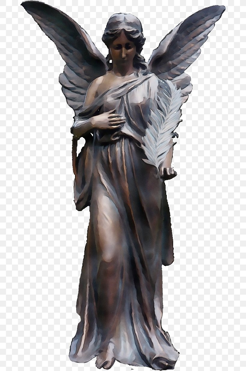 Angel Cartoon, PNG, 684x1234px, Watercolor, Angel, Bronze, Bronze Sculpture, Carving Download Free